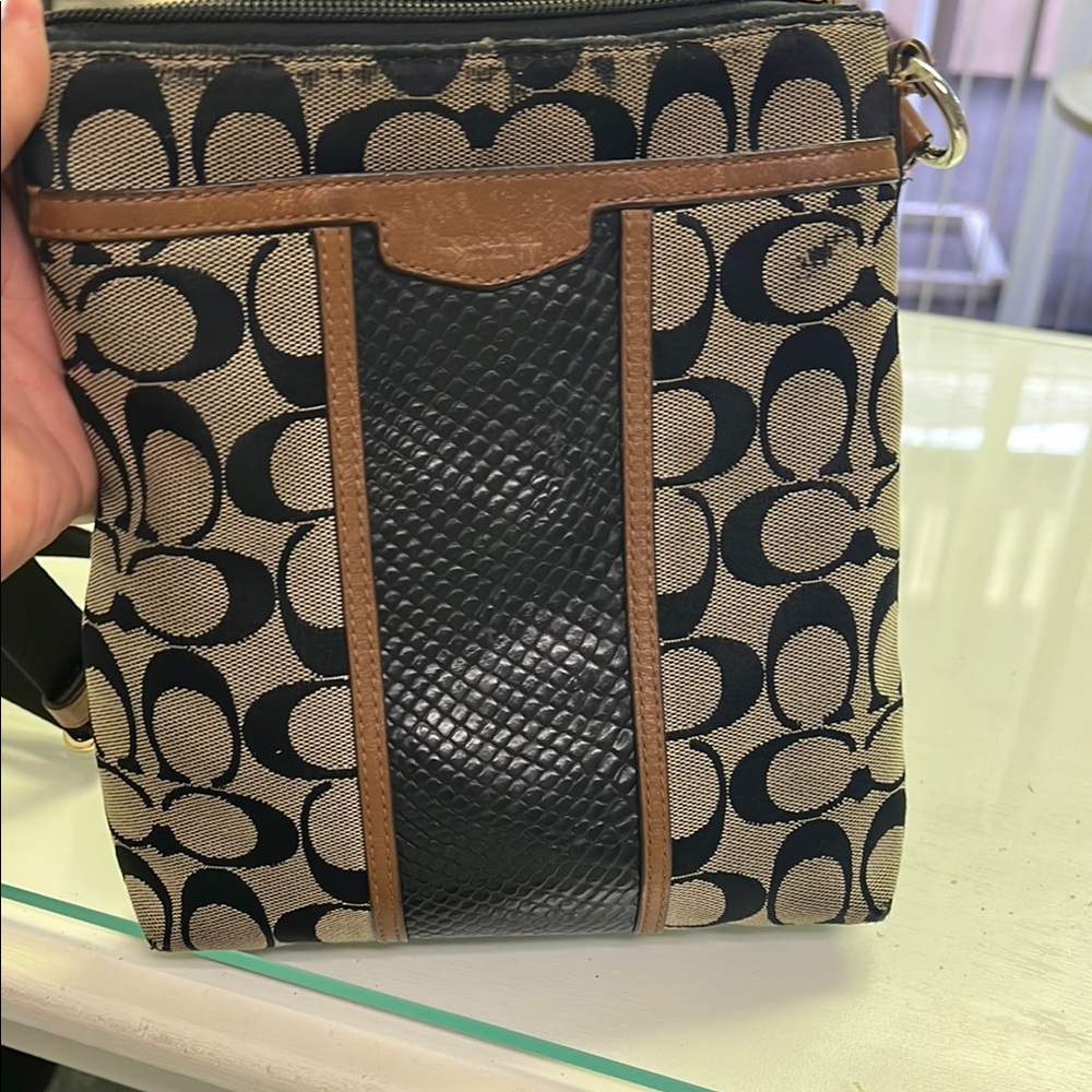 Black and Tan Crossbody Bag